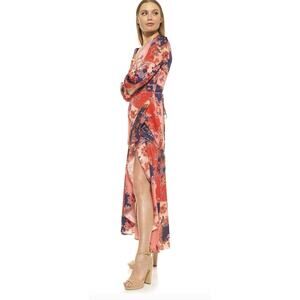 NWT Alexia Admor Floral Tala Wrap Long Sleeve Midi Dress Sz 12